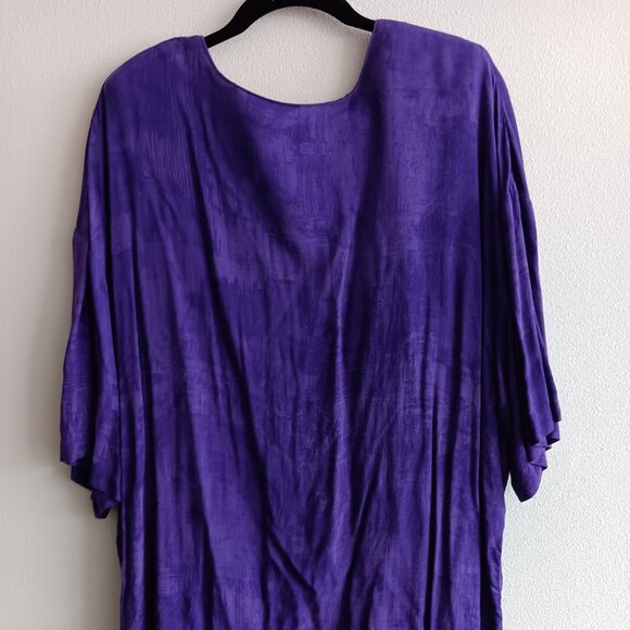 Vintage, Plus Size, Purple, Brushstroke Style, Short Sleeve top - Picture 3 of 3